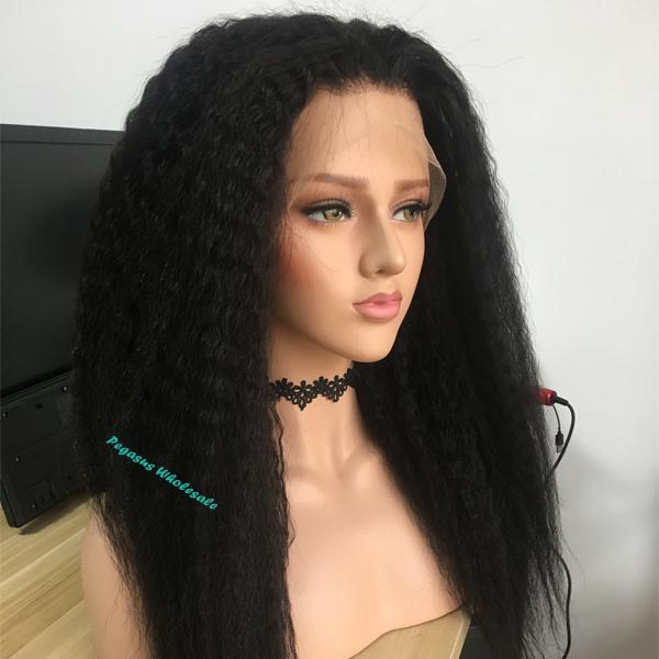 Kinky Straight, Coarse Yaki Virgin Hair Wig - pegasuswholesale