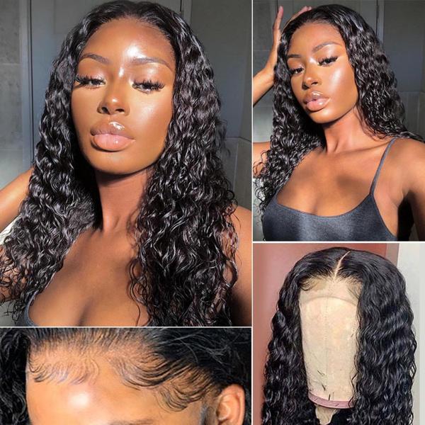 Deep Wave 13x4" HD Swiss Lace Front Wigs Brazilian Human Hair 【PWH6682】 - pegasuswholesale