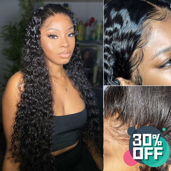 Deep Wave 13x4" HD Swiss Lace Front Wigs Brazilian Human Hair 【PWH6682】 - pegasuswholesale