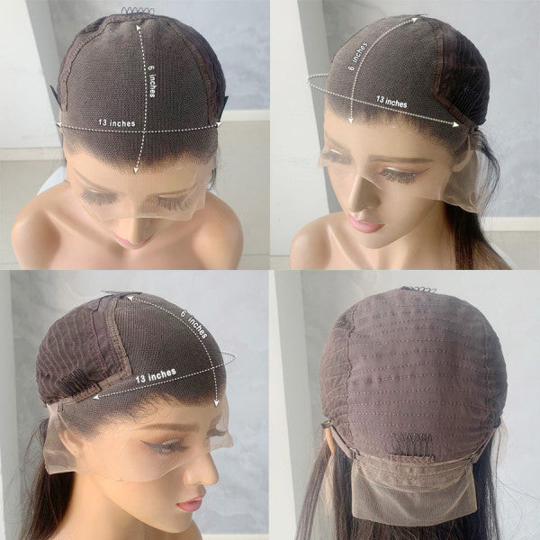 13x6 Lace Wigs Kinky Straight Brazilian Virgin Human Hair Wigs Pre Plucked Hairline With Baby Hair