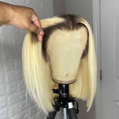 13a Bob Wigs With 1b-613 Color 13*4 Lace Front Wigs Bob 4*4 Lace Wigs With 150% Density Straight Body Wave Customize 7 Days