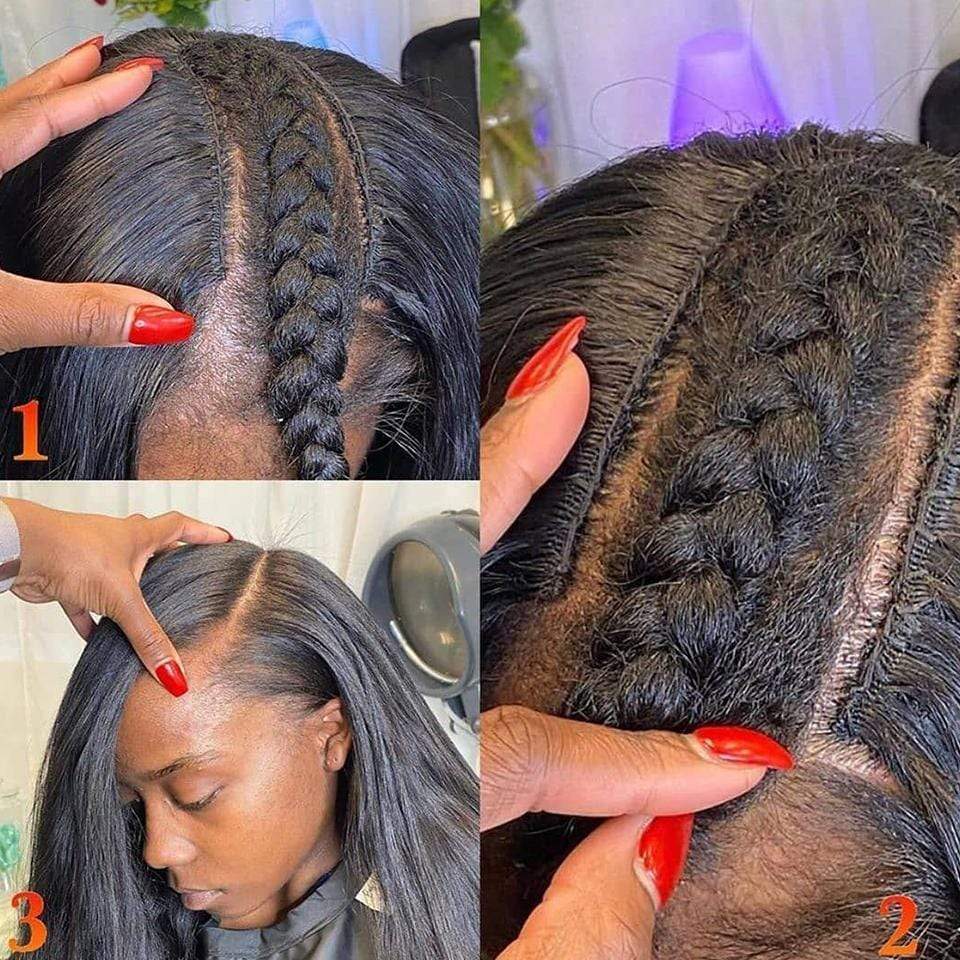 NEW! Glueless Available Natural Black Straight U Part