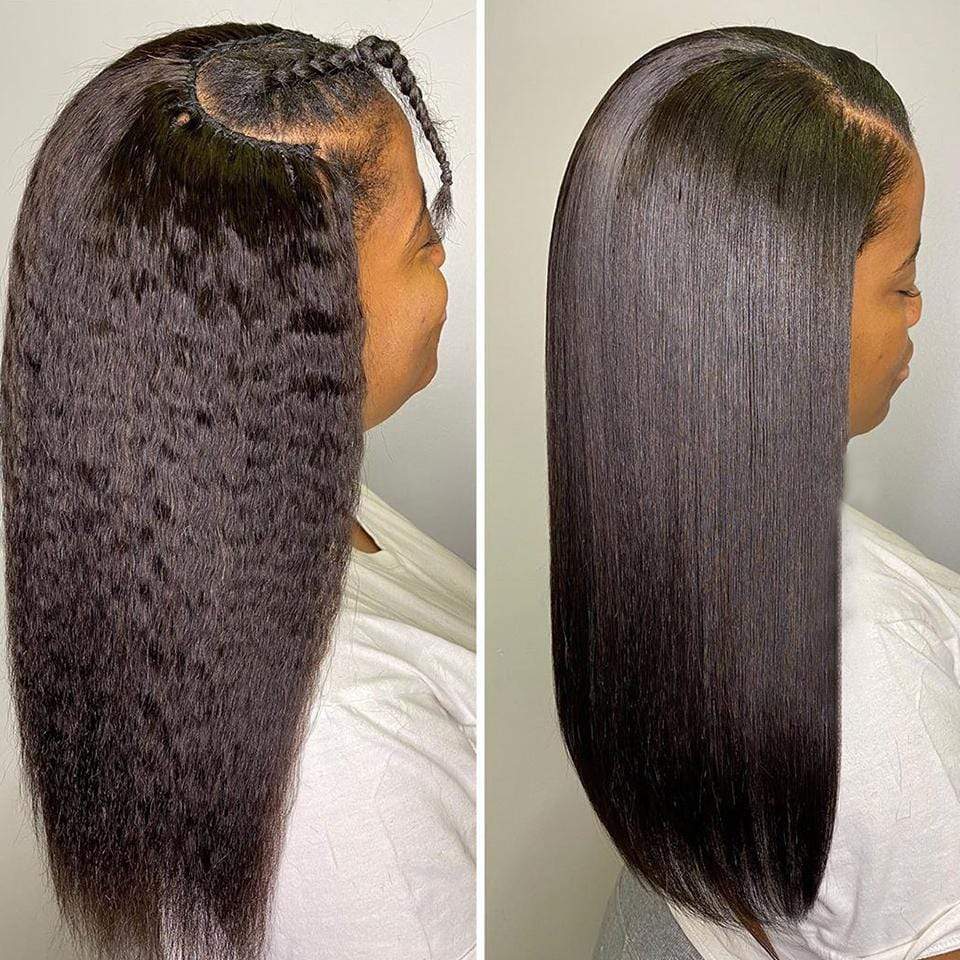 NEW! Fashionable Look Afro Kinky Straight U Part!