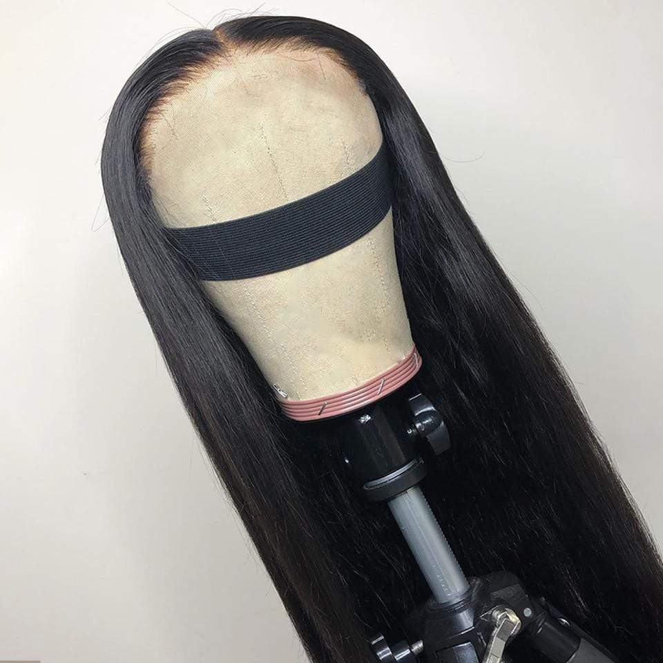 Cardi B Style Natural Black Straight 4*4 Closure Lace Wig 150% Density