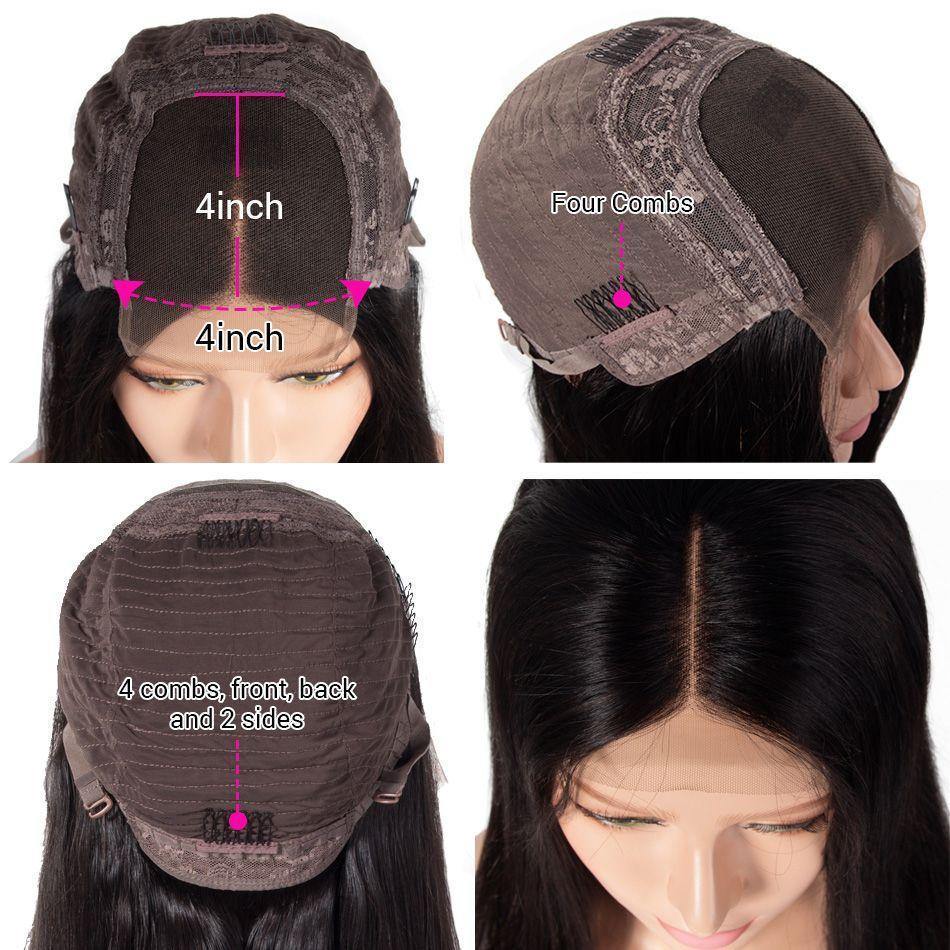 Body Wave 4x4 Lace Wigs Brazilian Human Hair Wigs Body Weave High Quality Wigs - uprettyhair