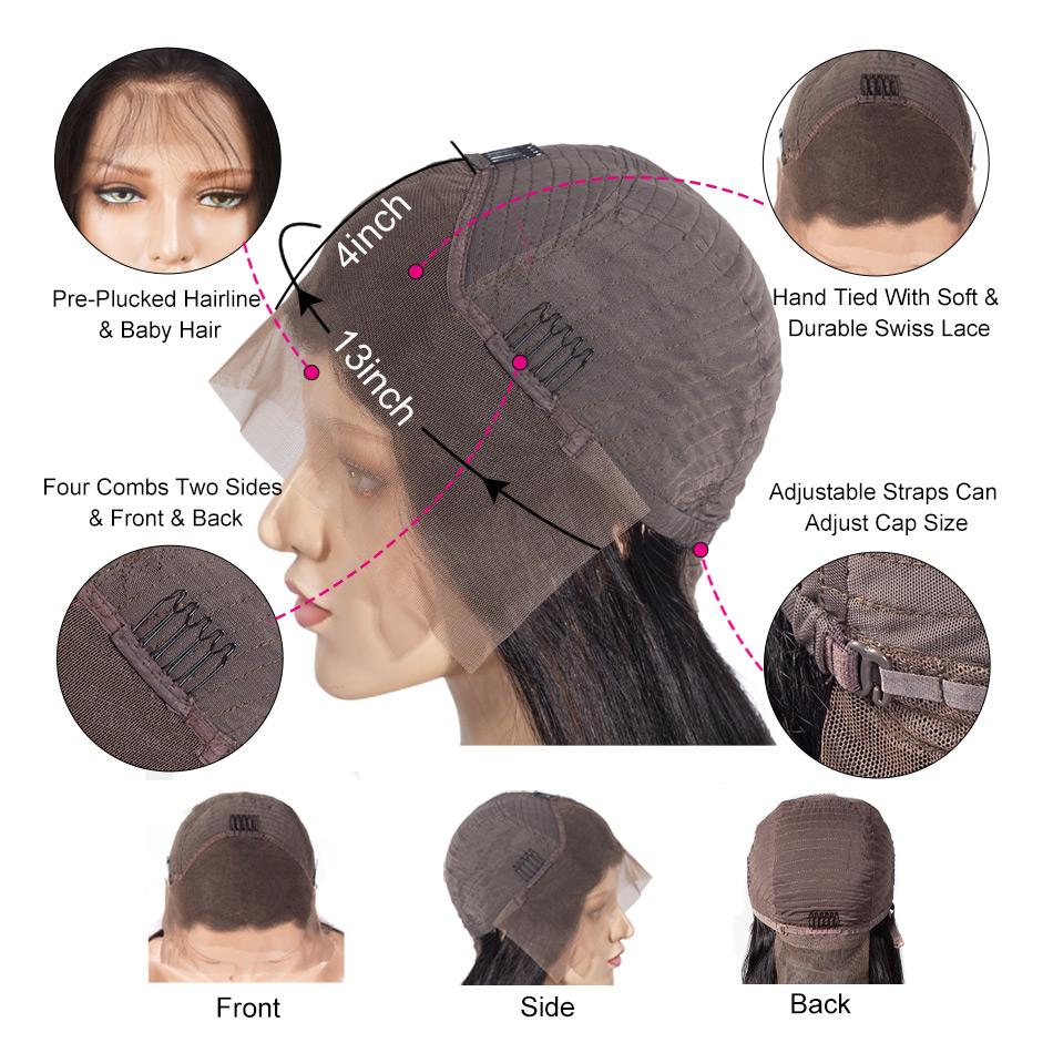 Straight Hair 13x4 Bob Lace Front Wig With Baby Hair 150% Density Wholesale Hair