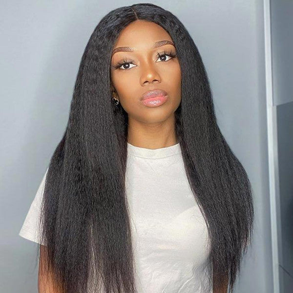 13x6 Lace Wigs Kinky Straight Brazilian Virgin Human Hair Wigs Pre Plucked Hairline With Baby Hair