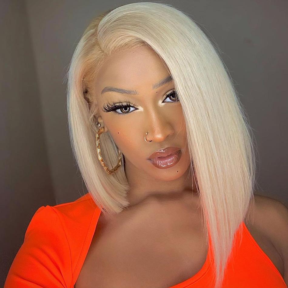 613 Straight Hairstyles 13x6 Bob Lace Wig 150% Density Blonde Hair - uprettyhair