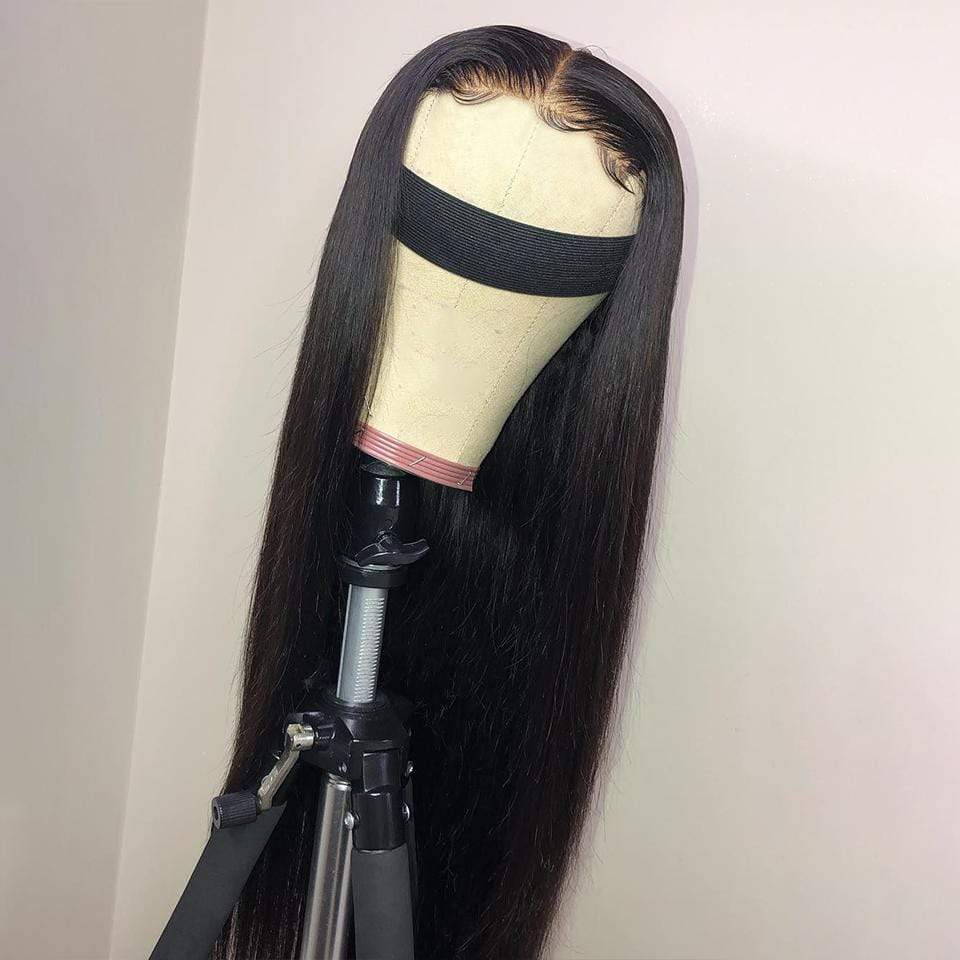 Cardi B Style Natural Black Straight 4*4 Closure Lace Wig 150% Density