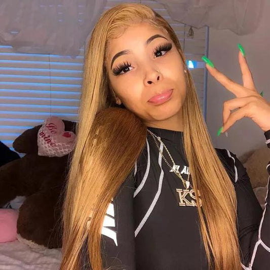 #27 Color Lace Frontal Closure Wig Straight Brazilian Human Hair