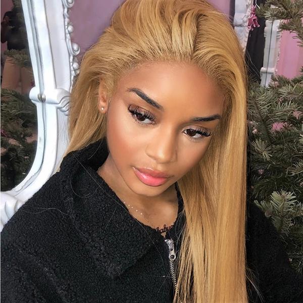 #27 Color Lace Frontal Closure Wig Straight Brazilian Human Hair