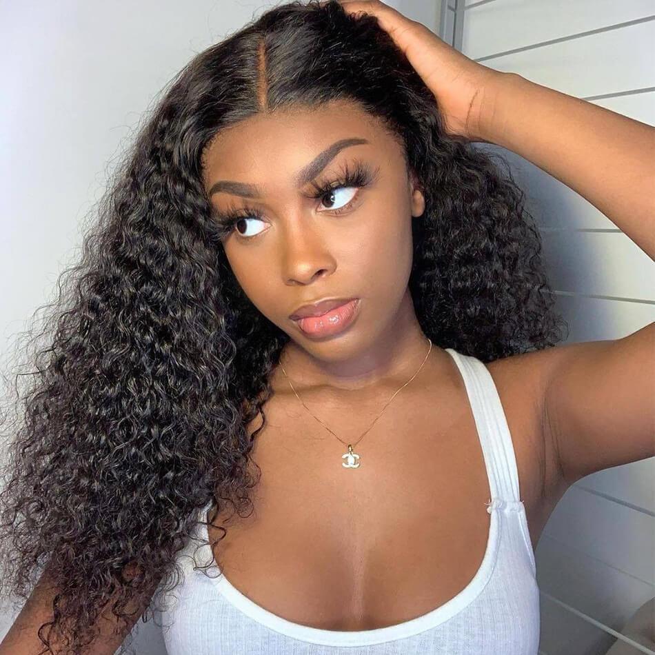 Brazilian Deep Wave Human Hair Wig 13X4 Glueless Lace Front Wigs With Baby Hair Pre-plucked Natural Hairline