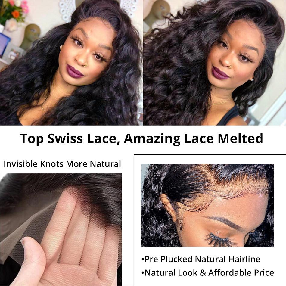 Loose Deep Wave Affordable Human Hair Wigs 13x4 Lace Front Wig 150% Density With Baby Hair