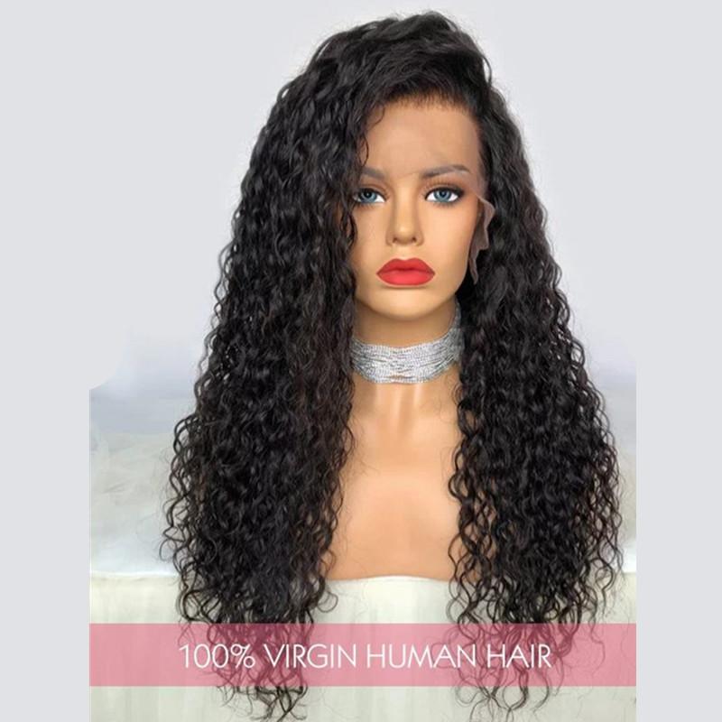 18-24Inch Curly HD Lace 13x6 Lace Front Virgin Human Hair Wig