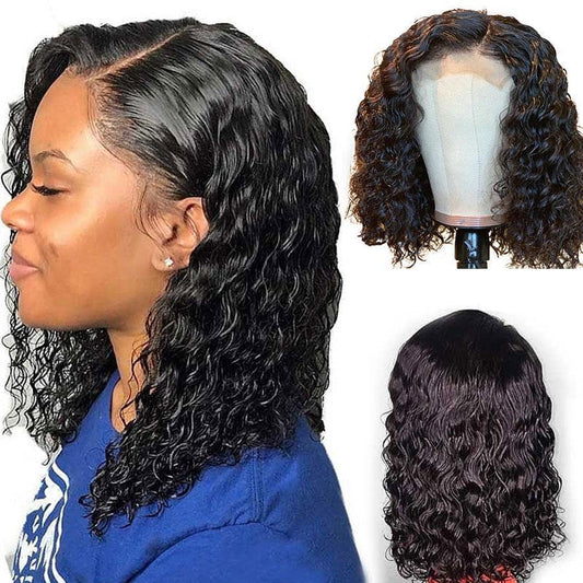 4x4 Chin Length Bob Curly Hair Bob Short Wavy Bob Cuts For Women - uprettyhair