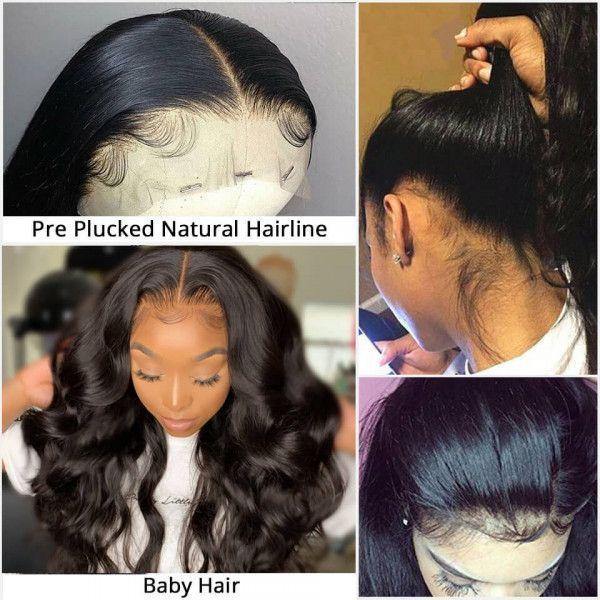 Body Wave 200% 250% Density 13x4 Lace Front Wigs Pre-Plucked Hair Natural Looking Wigs - uprettyhair