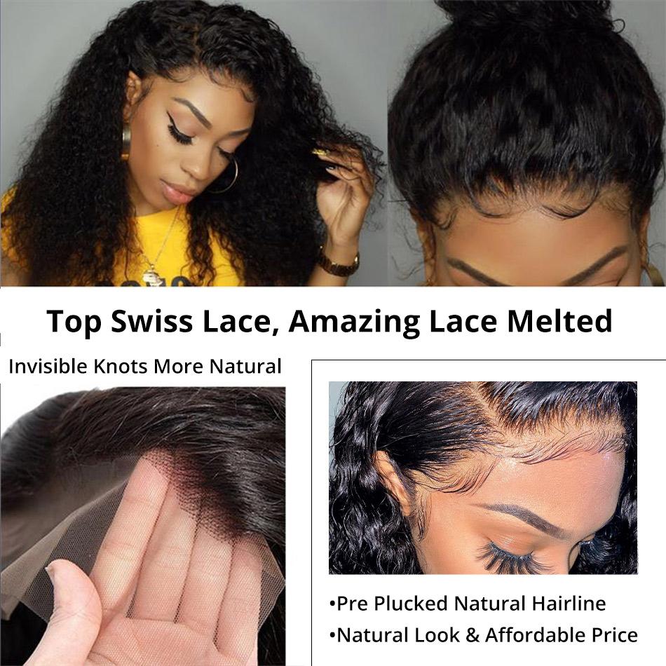 High Quality Jerry Curly Lace Front Wigs 200% 250% Density Human Hair Wigs