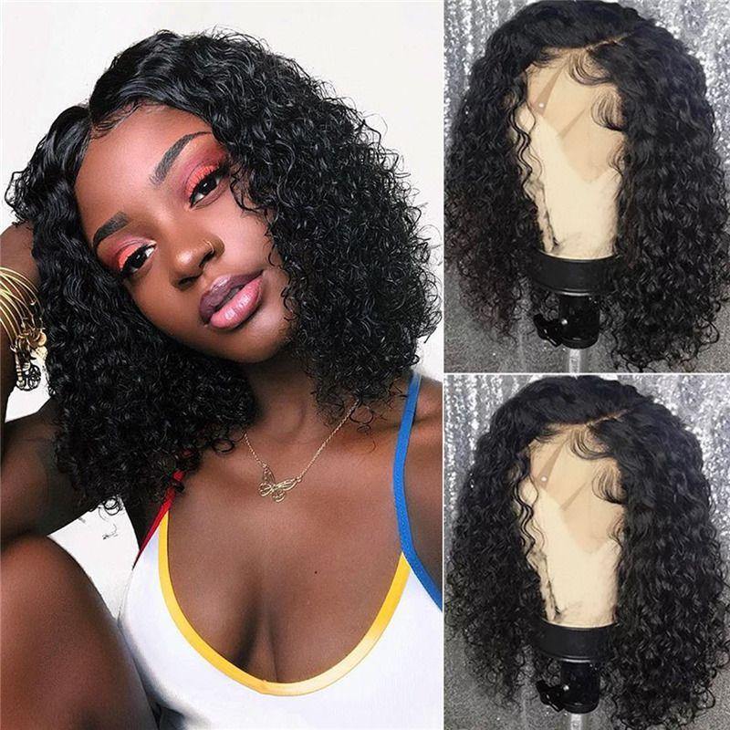 Short Cut Bob 13x4 Lace Wigs Curly Hair 150% Density Virgin Hair - uprettyhair