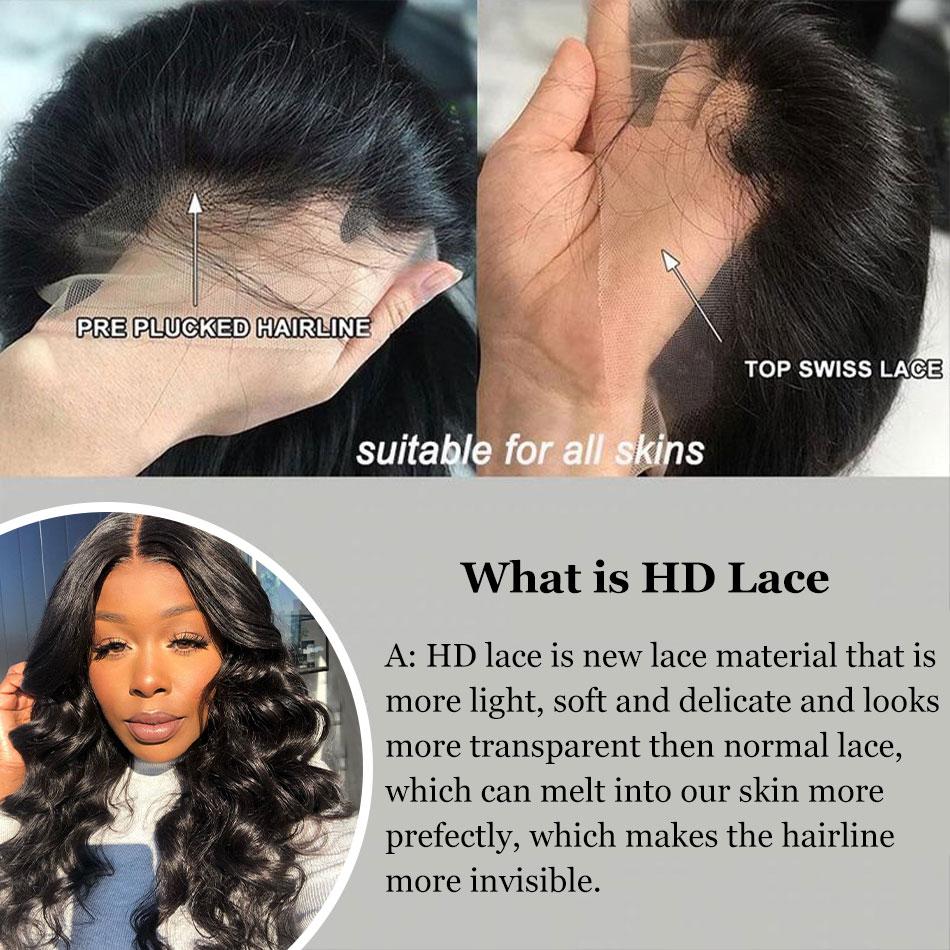 Body Wave Glueless Frontal Lace Wigs Real Swiss 13X6 13X4 Transparent Lace Wigs