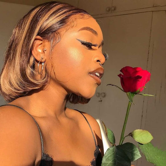 Straight 3x6 Ombre P4/27 Highlight Color Short Bob Wigs - uprettyhair
