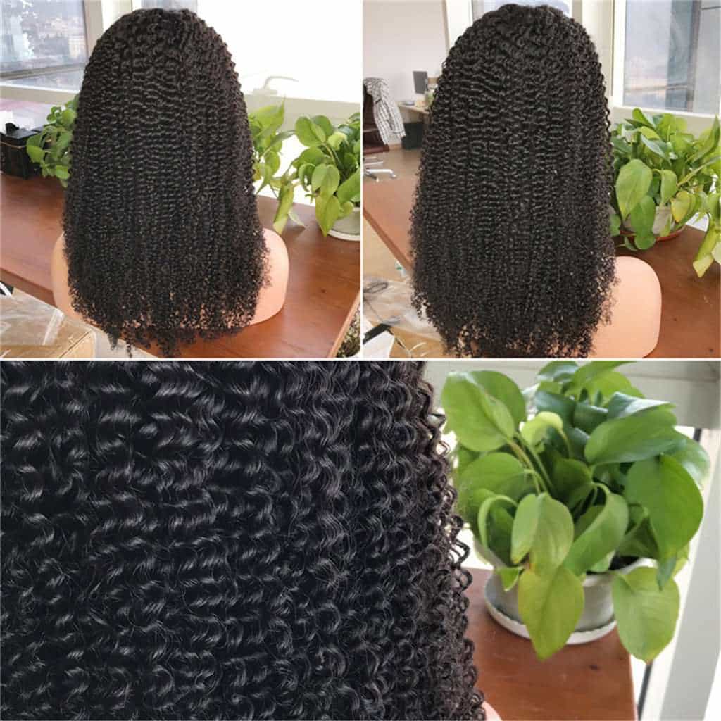 Glueless 4*4 Lace Closure Wig Afro Kinky Curly Human Hair Wigs Brazilian Hair-AshimaryHair.com