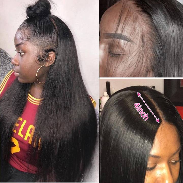 Straight Virgin Hair Pre Plucked With Baby Hair High Density 13x4 Lace Front Wig - uprettyhair