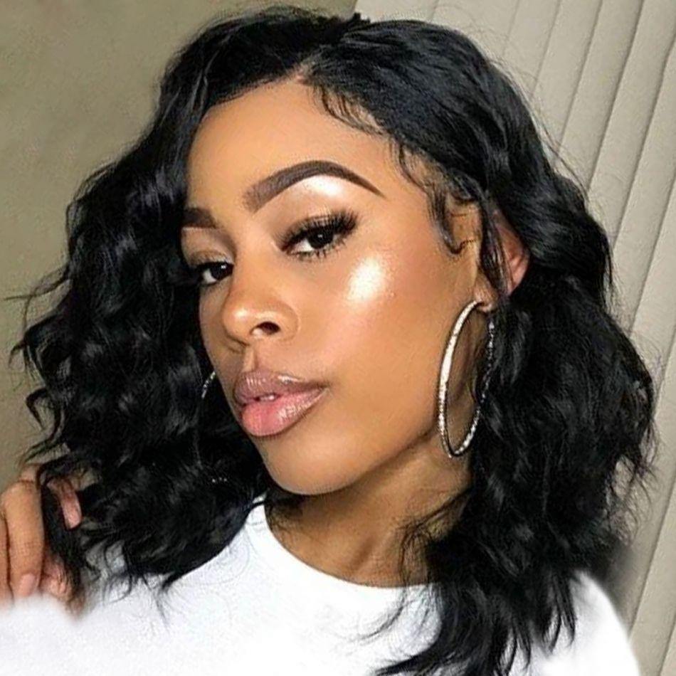 Loose Deep Wave Side Part 180% Density Virgin Human Hair 13x4 Bob Wigs - uprettyhair