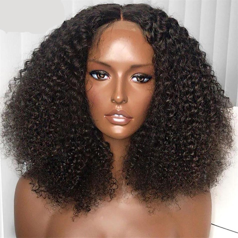 Mongolian Afro Kinky Human Hair Bob Wig