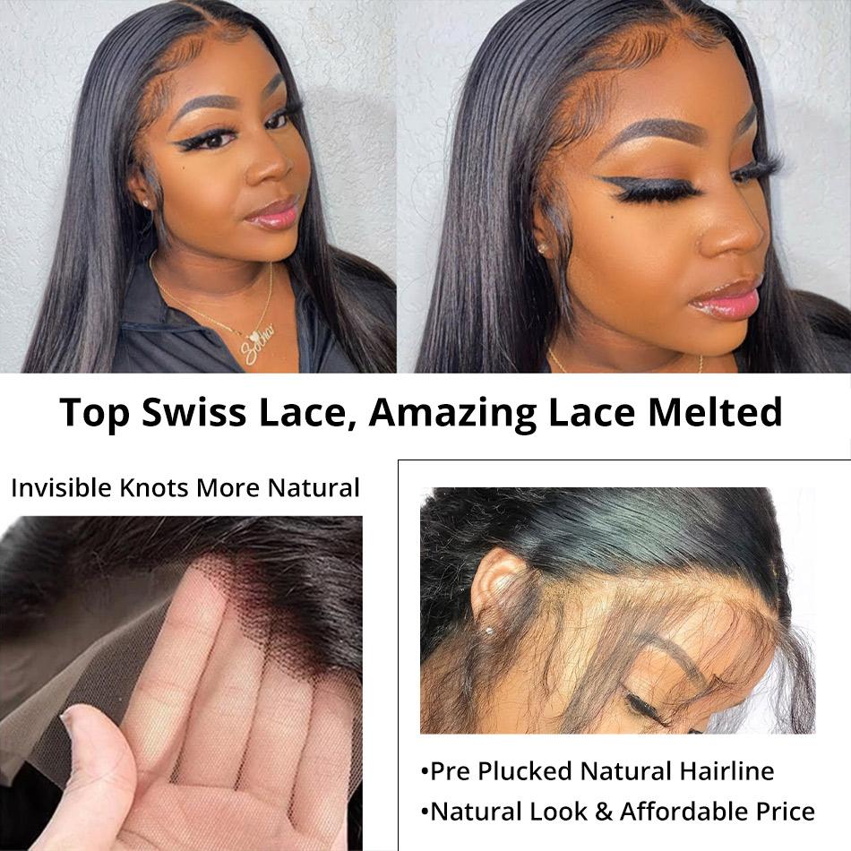 Straight Virgin Hair Pre Plucked With Baby Hair High Density 13x4 Lace Front Wig - uprettyhair