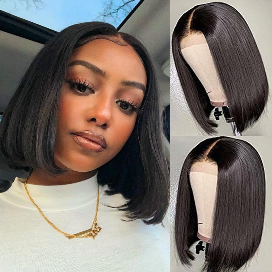 Straight 4x4/6x6/3x6 Short Bob Wig Pre-Plucked With Baby Hair - uprettyhair