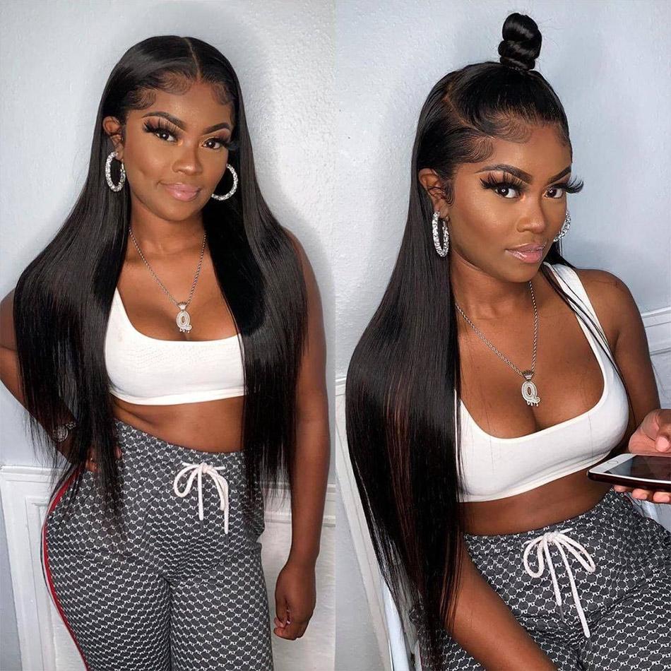 Straight Virgin Hair Pre Plucked With Baby Hair High Density 13x4 Lace Front Wig - uprettyhair