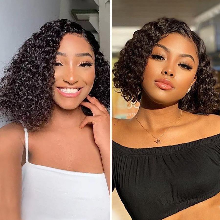 4x4 Chin Length Bob Curly Hair Bob Short Wavy Bob Cuts For Women - uprettyhair
