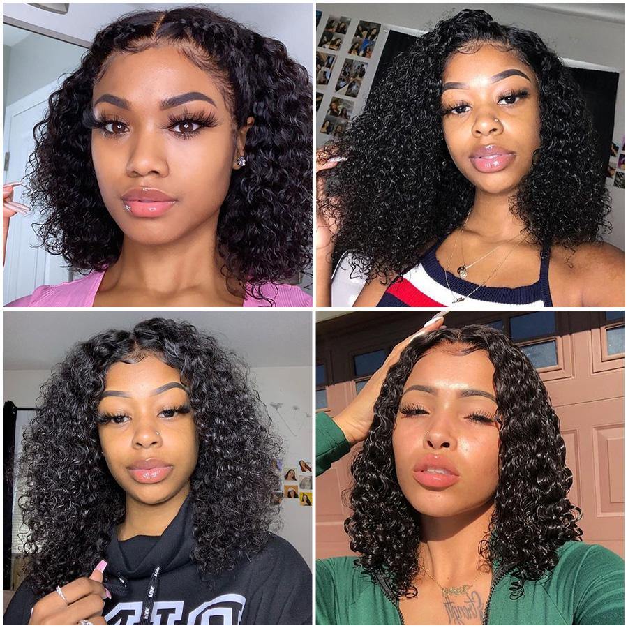 4x4 Chin Length Bob Curly Hair Bob Short Wavy Bob Cuts For Women - uprettyhair