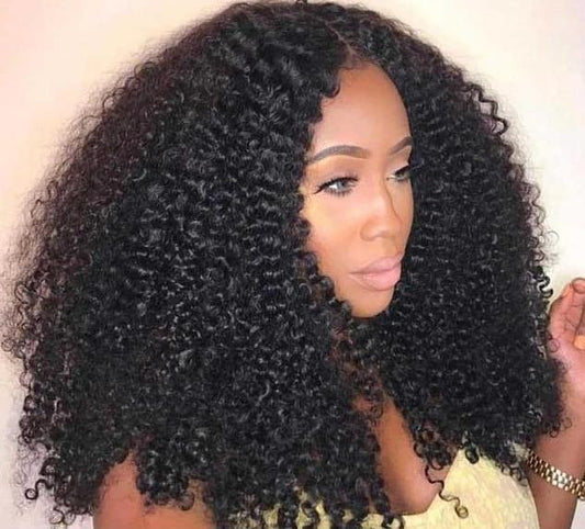 Mongolian Afro Kinky Human Hair Bob Wig