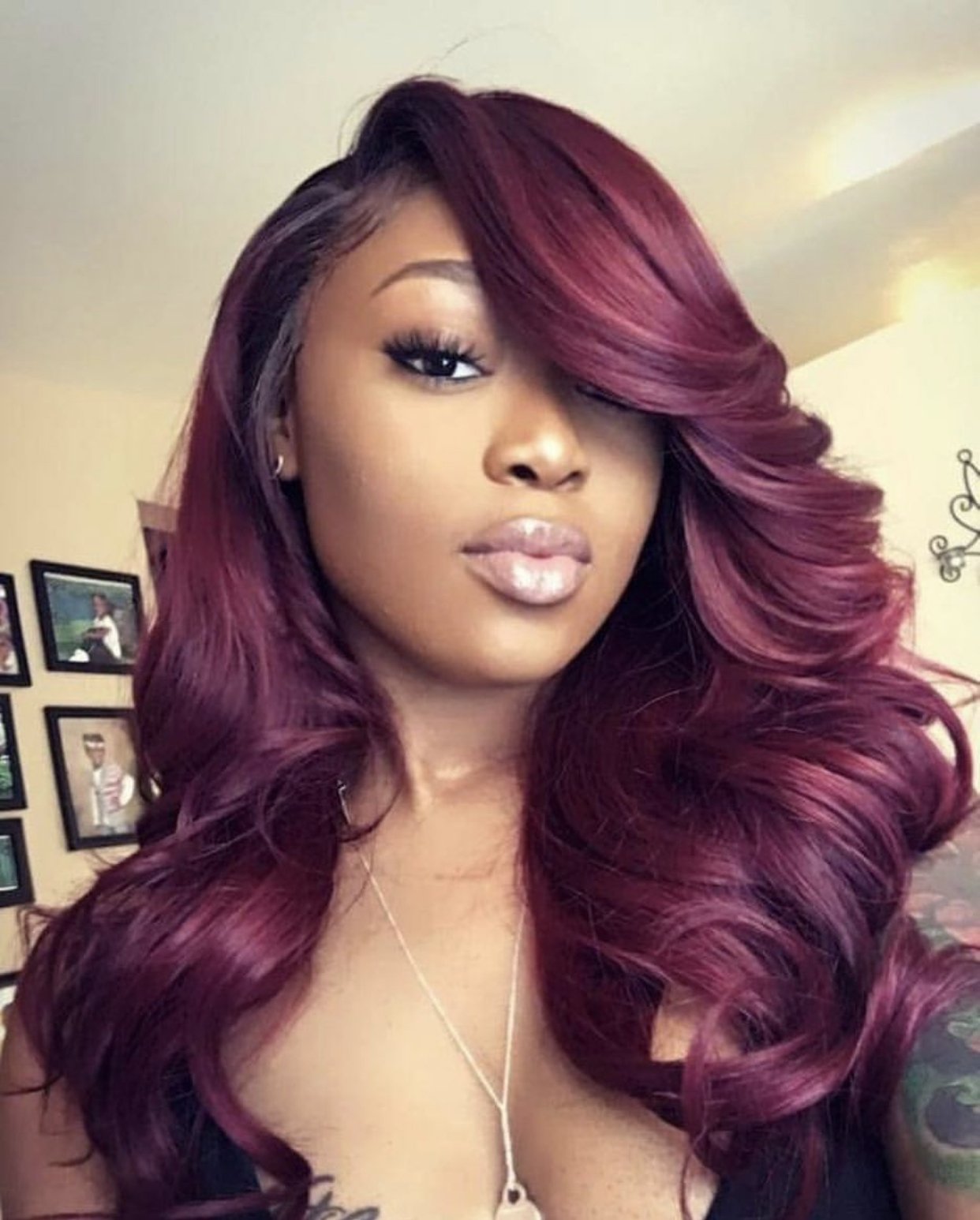 Burgundy Body Wave Wig - 【PWH092】 - pegasuswholesale