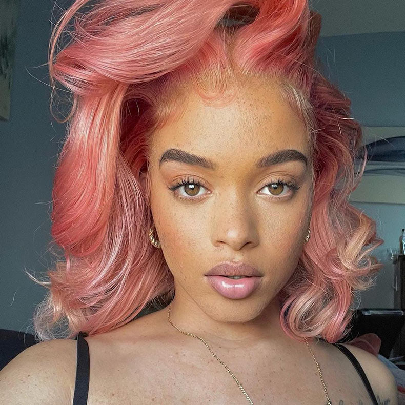 13A Pink Color 180% Density 13x4 Straight/Body Wave Lace Front BOB Wig Short BOB Virgin Human Hair 13x4 frontal Lace Wigs