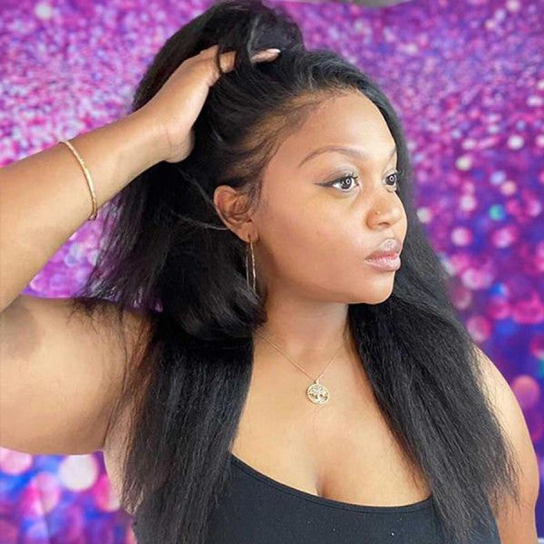13x6 Lace Wigs Kinky Straight Brazilian Virgin Human Hair Wigs Pre Plucked Hairline With Baby Hair