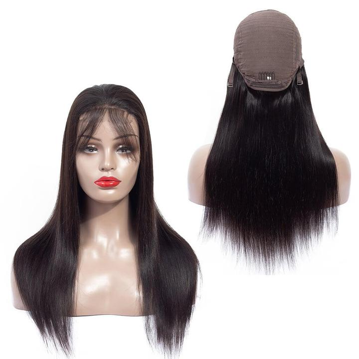 Glueless 4X4 Lace Closure Straight Wig 100% Human Hair Lace Closure Wig