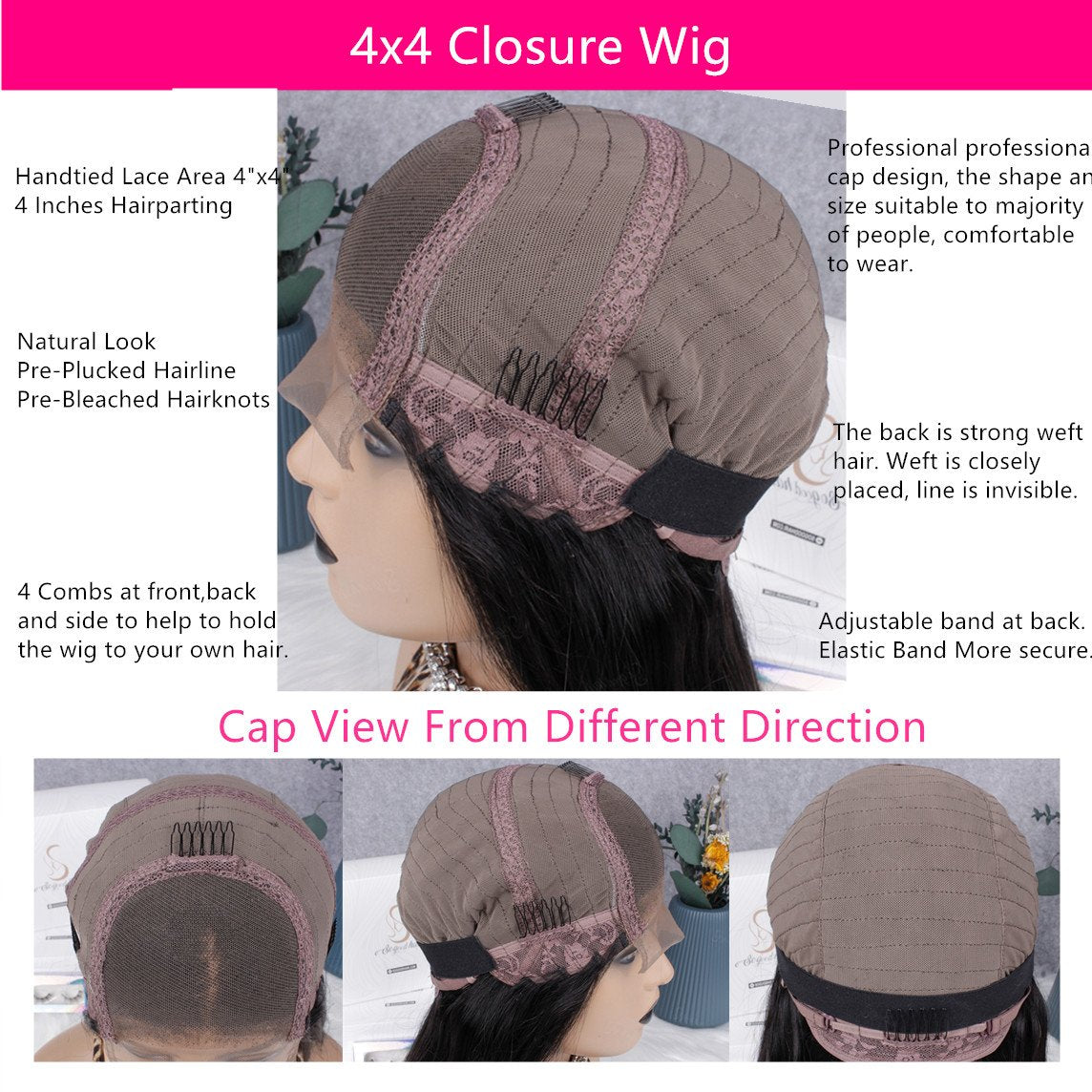 Afro Curl 4x4 Glueless Lace Closure Wig