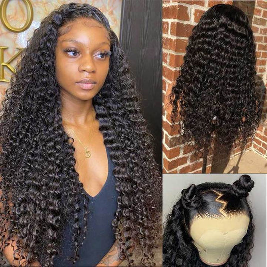 Deep Wave Lace Front Wig 13*4 Lace Frontal Human Hair Wig 130% 150% 180% Density