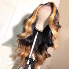 【New In】13A Body Wave Highlight 13*4 Transparent Lace Front Wigs 180% Density Virgin Human Hair Wigs Customize in 7 days!