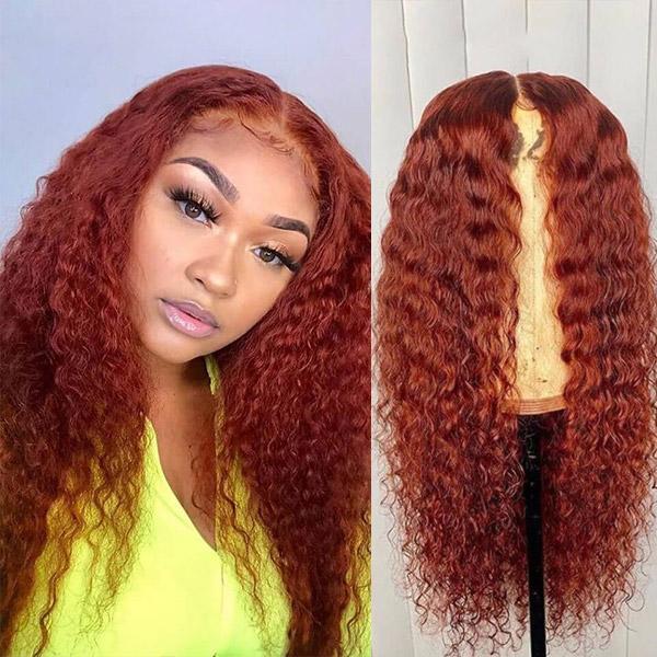 full ginger color curly wig