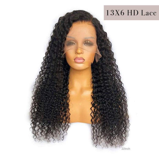 18-24Inch Curly HD Lace 13x6 Lace Front Virgin Human Hair Wig