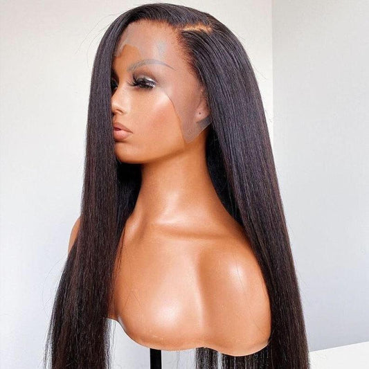 18 Inch-24 Inch Kinky Straight HD Lace 13X6 Lace Front Virgin Human Hair Wig