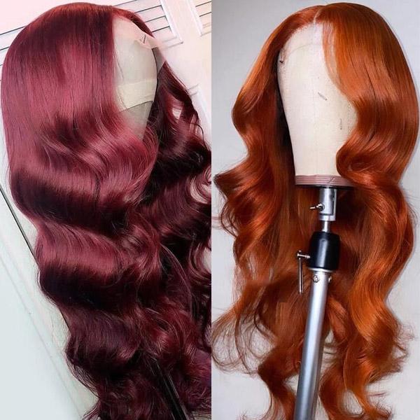 Colored HD Lace Fronal Human Hair Wigs