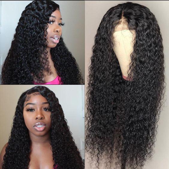 Glueless Wigs Jerry Curls 4*4 Lace Wigs Curly Human Hair Lace Wigs-AshimaryHair.com