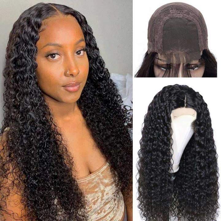 Glueless 10A Jerry Curly 4*4 Lace Closure Wigs 250% Density Pre-Plucked Virgin Hair