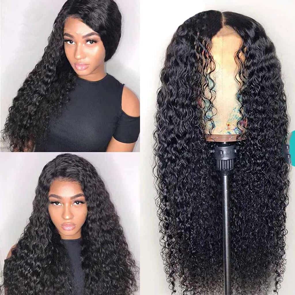 Deep Wave Wigs Human Hair 4*4 Lace Closure Wigs Brazilian Virgin Hair-AshimaryHair.com