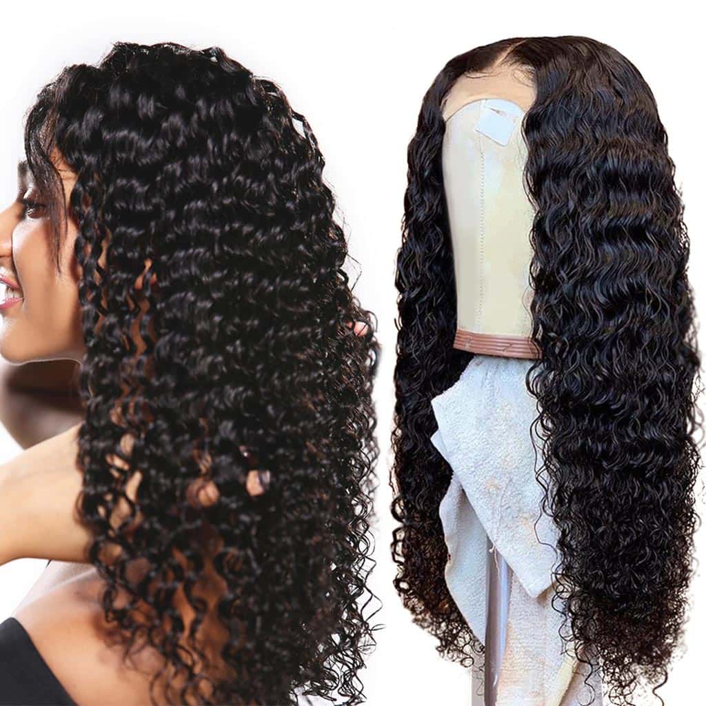 Deep Wave Wigs Human Hair 4*4 Lace Closure Wigs Brazilian Virgin Hair-AshimaryHair.com