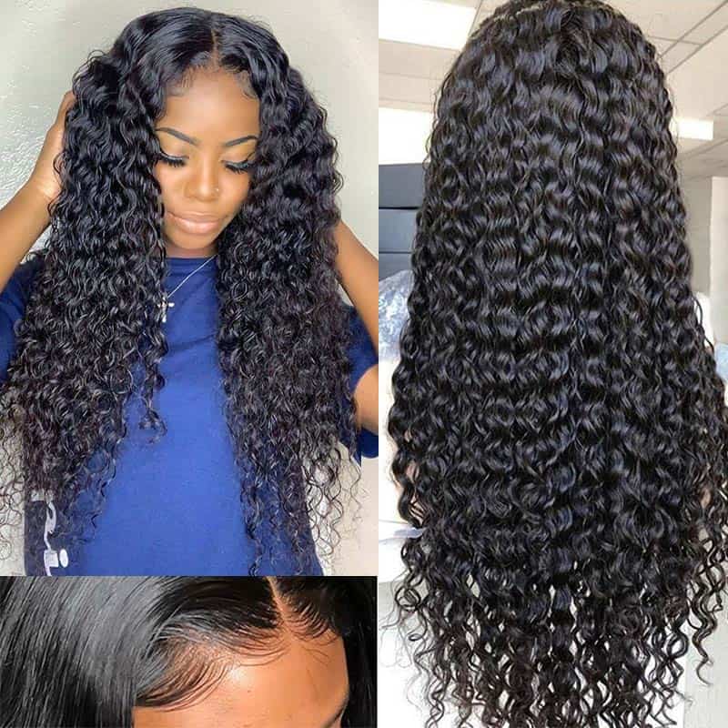 Deep Wave Closure Wig Human Hair Lace Wigs - Ashimary Hair